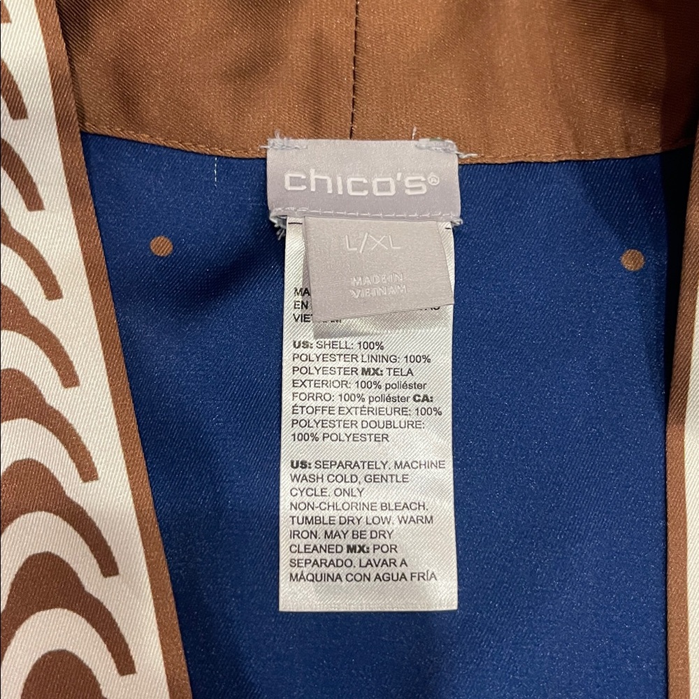 Chico's Brown and Blue Patterned Kimono - Picture 5 of 6